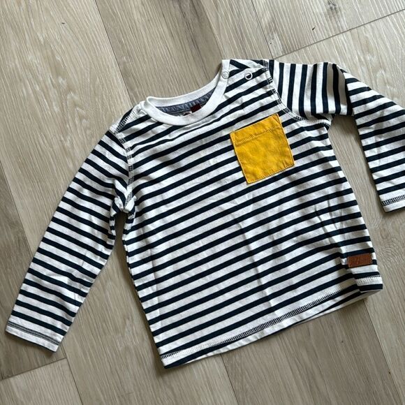 7 For all Mankind Long Sleeve Striped Pocket Tee, Baby 18M - Picture 1 of 5